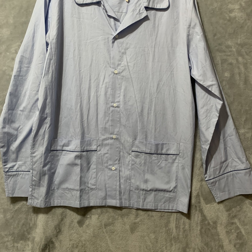 Zara Home Women's Light Blue Collared Button Front Pajama Sleepwear Shirt Top S - Picture 3 of 15
